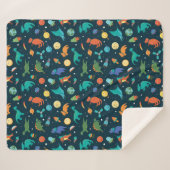 Dinosaurussen in ruimtecentrales sherpa deken (Voorkant (horizontaal))