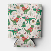 Dinosaurussen in Truien Kerstpatroon Blikjeskoeler (Voorkant)