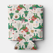 Dinosaurussen in Truien Kerstpatroon Blikjeskoeler (Achterkant)