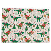 Dinosaurussen in Truien Kerstpatroon Groot Cadeauzakje (Achterkant)