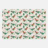 Dinosaurussen in Truien Kerstpatroon Inpakpapier Vel (Voorkant 3)