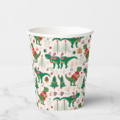 Dinosaurussen in Truien Kerstpatroon Papieren Bekers (Rechts)