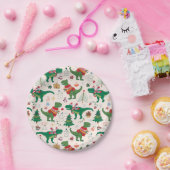 Dinosaurussen in Truien Kerstpatroon Papieren Bordje (Feest)