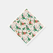 Dinosaurussen in Truien Kerstpatroon Servet (Hoek)