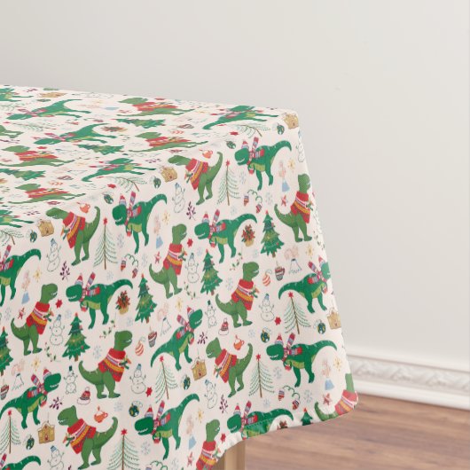 Dinosaurussen in Truien Kerstpatroon Tafelkleed (Voorbeeld)