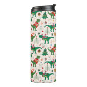 Dinosaurussen in Truien Kerstpatroon Thermosbeker (Gedraaid links)