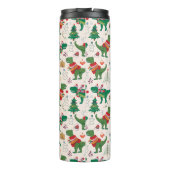 Dinosaurussen in Truien Kerstpatroon Thermosbeker (Achterkant)