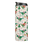 Dinosaurussen in Truien Kerstpatroon Thermosbeker (Geroteerd rechts)