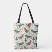 Dinosaurussen in Truien Kerstpatroon Tote Bag (Achterkant)