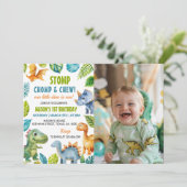 Dinosaurussen Jongen Verjaardag Uitnodiging (Staand voorkant)