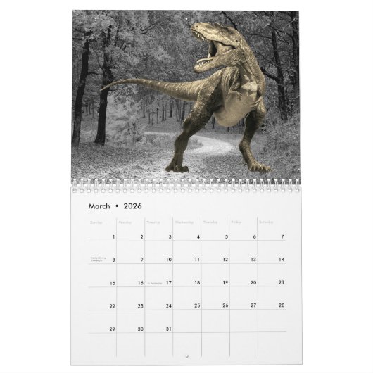 Dinosaurussen Jurassic Park Mooie Muur Kalender (Mar 2026)
