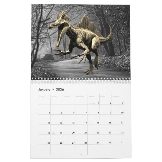 Dinosaurussen Jurassic Park Mooie Muur Kalender (Jan 2026)