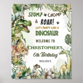 Dinosaurussen Jurassic Verjaardagsfeest Welkomstbo Poster