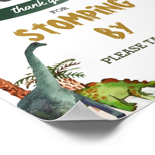 Dinosaurussen Jurassic Verjaardagsfeestje Dank u F Poster (Hoek)