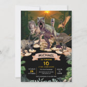 Dinosaurussen Jurassic Verjaardagsfeestje Stomp Ch Kaart (Voorkant)