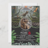 Dinosaurussen Jurassic Verjaardagsfeestje Stomp Ch Kaart (Voorkant)