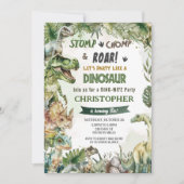Dinosaurussen Jurassic Verjaardagsfeestje Stomp Ch Kaart (Voorkant)