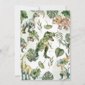 Dinosaurussen Jurassic Verjaardagsfeestje Stomp Ch Kaart (Achterkant)