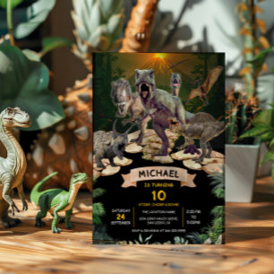 Dinosaurussen Jurassic Verjaardagsfeestje Stomp Ch Kaart