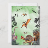 Dinosaurussen Jurassic Verjaardagsfeestje Stomp Ch Kaart (Achterkant)