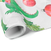 Dinosaurussen kerstpatroon cadeaupapier (Rol Hoek)