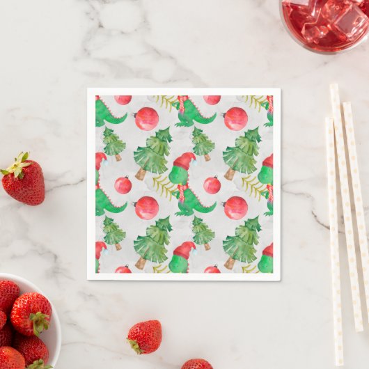 Dinosaurussen kerstpatroon servetten (Insitu)