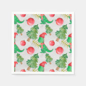 Dinosaurussen kerstpatroon servetten (Voorkant)