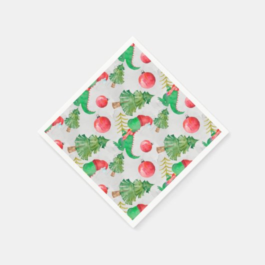 Dinosaurussen kerstpatroon servetten (Hoek)