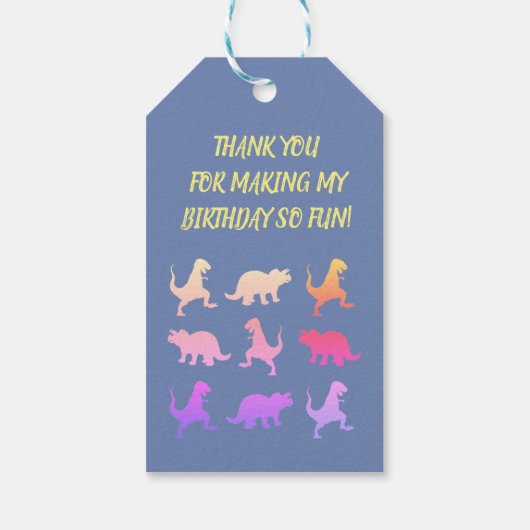 Dinosaurussen Kinder aangepaste geschenk Labels Cadeaulabel (Achterkant)