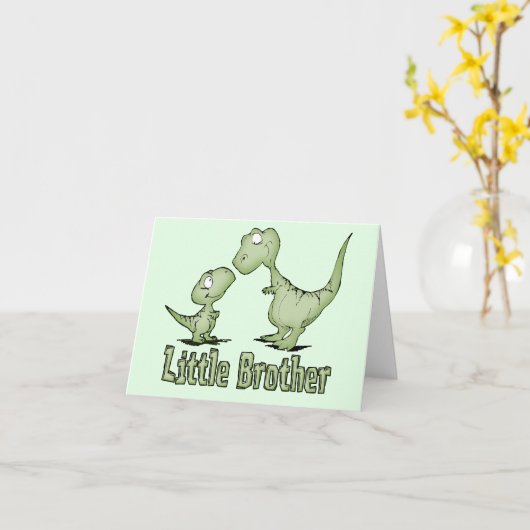 Dinosaurussen Kleine Broer Blank Kaart (Gele Bloem)
