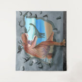 Dinosaurussen komen door wandkleed (Voorkant)