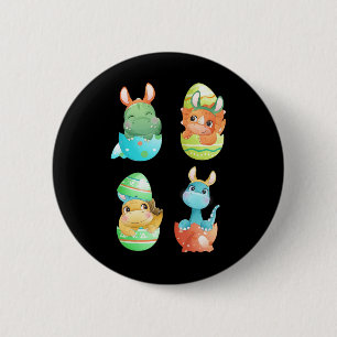 Dinosaurussen komen uit Pasen eieren  Ronde Button 5,7 Cm