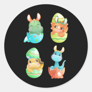 Dinosaurussen komen uit Pasen eieren Ronde Sticker