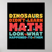Dinosaurussen leerden geen wiskunde Leuke wiskunde Poster (Voorkant)