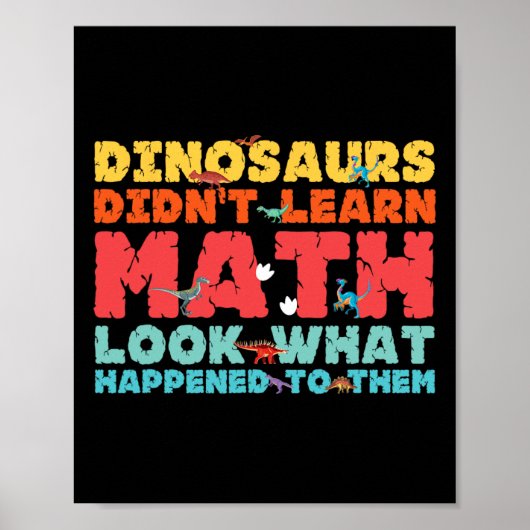 Dinosaurussen leerden geen wiskunde Leuke wiskunde Poster (Voorkant)