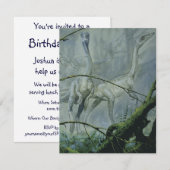  dinosaurussen, Megapnosaurus Birthday Party Kaart (Voorkant / Achterkant)