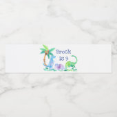 Dinosaurussen met aangepaste tekst waterfles etiket (Enkel label)