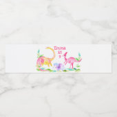 Dinosaurussen met aangepaste tekst waterfles etiket (Enkel label)