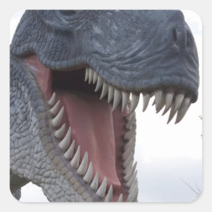 Dinosaurussen met grote tanden vierkante sticker