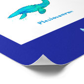 Dinosaurussen met namen blauw groen onderwijs poster (Hoek)