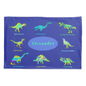 Dinosaurussen met namen Colorful Blue Kussensloop (Achterkant)