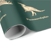Dinosaurussen met namen Patroon Groen Cadeaupapier (Rol Hoek)