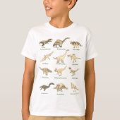 Dinosaurussen met namen Pattern T-shirt (Voorkant)