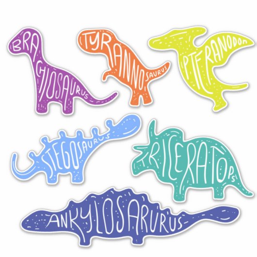 Dinosaurussen met Namen Sticker (Voorkant)
