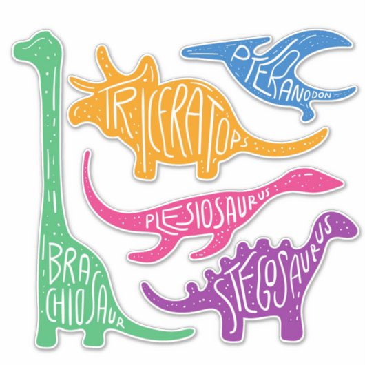Dinosaurussen met Namen Sticker (Voorkant)
