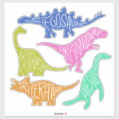 Dinosaurussen met namen sticker (Vel)