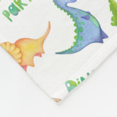 Dinosaurussen met Schattigee Waterverf Stripe Bord Fleece Deken (Hoek)