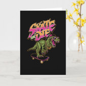 Dinosaurussen met Skateboard Kaart (Gele Bloem)