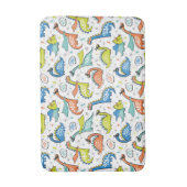 Dinosaurussen met superheldenmaskers, kappers badmat (Voorkant Verticaal)