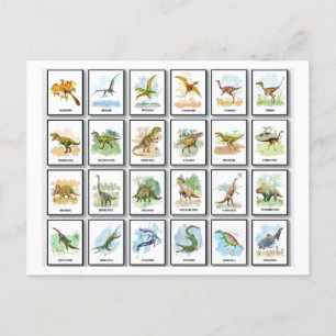 Dinosaurussen namen feestdagenkaart